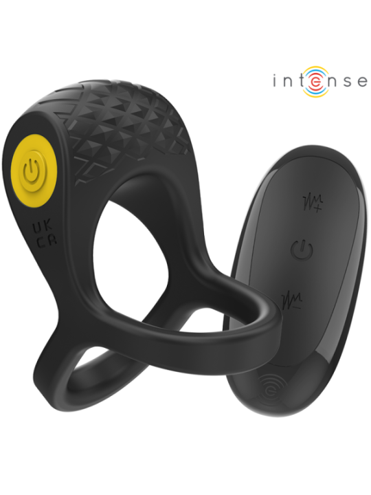 INTENSE - ALEX VIBRATEUR DOUBLE ANNEAU PÉNIS 10 VIBRATIONS NOIR