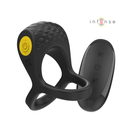 INTENSE - ALEX VIBRATEUR DOUBLE ANNEAU PÉNIS 10 VIBRATIONS NOIR
