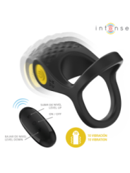 INTENSE - ALEX VIBRATEUR DOUBLE ANNEAU PÉNIS 10 VIBRATIONS NOIR