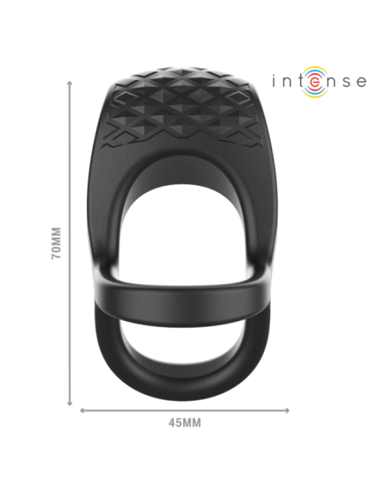 INTENSE - ALEX VIBRATEUR DOUBLE ANNEAU PÉNIS 10 VIBRATIONS NOIR