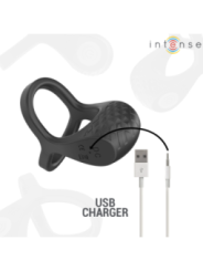 INTENSE - ALEX VIBRATEUR DOUBLE ANNEAU PÉNIS 10 VIBRATIONS NOIR