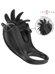 INTENSE - MABEL ANNEAU VIBRANT 10 VIBRATIONS AVEC STIMULATEUR DE CLITORIS NOIR