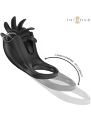 INTENSE - MABEL ANNEAU VIBRANT 10 VIBRATIONS AVEC STIMULATEUR DE CLITORIS NOIR