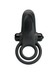 PRETTY LOVE - DOUBLE ANNEAU VIBRANT + STIMULATEUR DE CLITORIS 10 VIBRATIONS NOIR