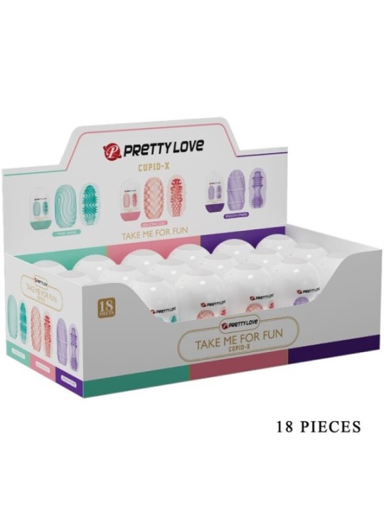 PRETTY LOVE - CUPID X 18 MASTURBATEURS POUR HOMMES DIFFÉRENTES TEXTURES