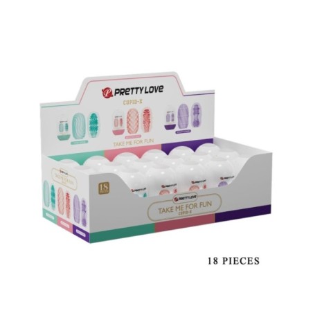 PRETTY LOVE - CUPID X 18 MASTURBATEURS POUR HOMMES DIFFÉRENTES TEXTURES