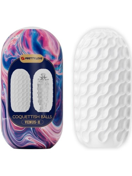 PRETTY LOVE - COQUETTISH BALLS MASTURBATEUR HOMME EN SILICONE BLANC