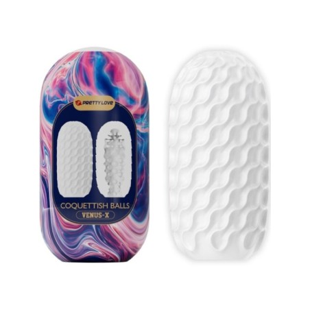 PRETTY LOVE - COQUETTISH BALLS MASTURBATEUR HOMME EN SILICONE BLANC