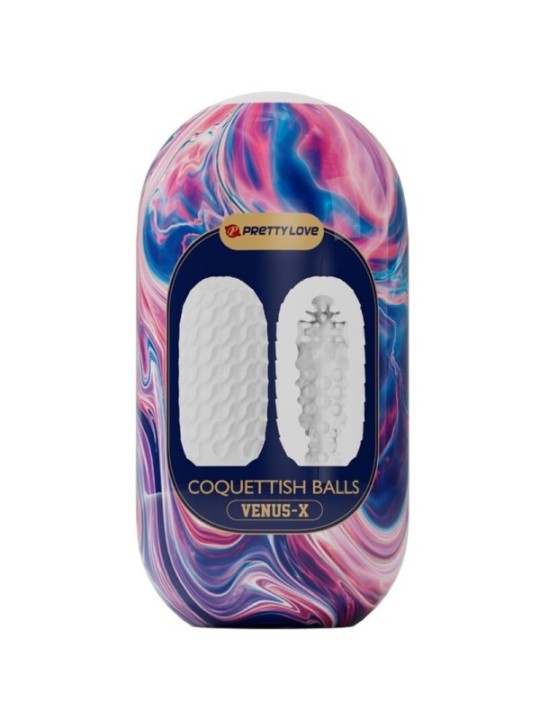 PRETTY LOVE - COQUETTISH BALLS MASTURBATEUR HOMME EN SILICONE BLANC