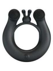 PRETTY LOVE - ANNEAU VIBRANT DAHLIA + STIMULATEUR DE CLITORIS 12 VIBRATIONS NOIR