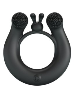PRETTY LOVE - ANNEAU VIBRANT DAHLIA + STIMULATEUR DE CLITORIS 12 VIBRATIONS NOIR