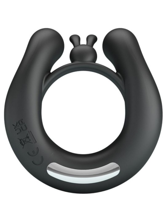PRETTY LOVE - ANNEAU VIBRANT DAHLIA + STIMULATEUR DE CLITORIS 12 VIBRATIONS NOIR