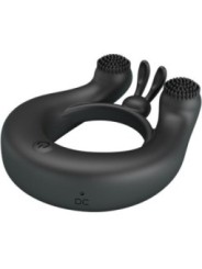 PRETTY LOVE - ANNEAU VIBRANT DAHLIA + STIMULATEUR DE CLITORIS 12 VIBRATIONS NOIR