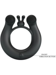 PRETTY LOVE - ANNEAU VIBRANT DAHLIA + STIMULATEUR DE CLITORIS 12 VIBRATIONS NOIR