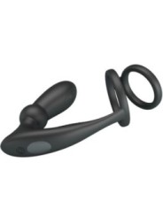 PRETTY LOVE - ANNEAU PÉNIS EMONI + PLUG ANAL 12 VIBRATIONS NOIR