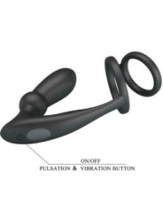PRETTY LOVE - ANNEAU PÉNIS EMONI + PLUG ANAL 12 VIBRATIONS NOIR