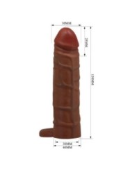 PRETTY LOVE - MANCHON DE PÉNIS KAILE AVEC EXTENSION DE 2,5 CM MULATTO