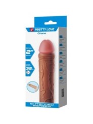 PRETTY LOVE - MANCHON DE PÉNIS CHANE AVEC EXTENSION DE 5 CM MULÂTRE