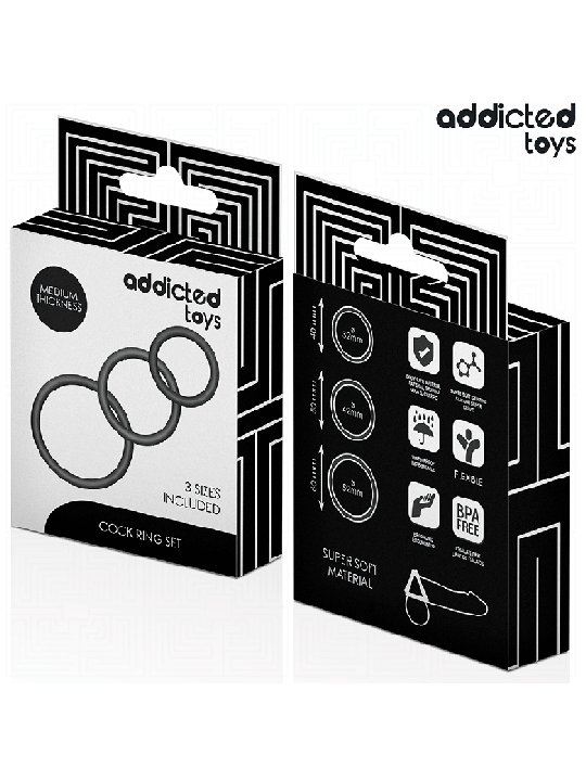 ADDICTED TOYS - LOT DE ANNEAUX EN SILICONE MODÈLE 2