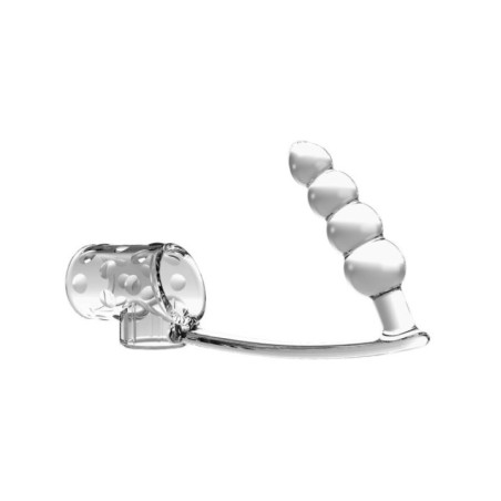PRETTY LOVE - MANCHON PÉNIS AVEC PLUG ANAL TRANSPARENT