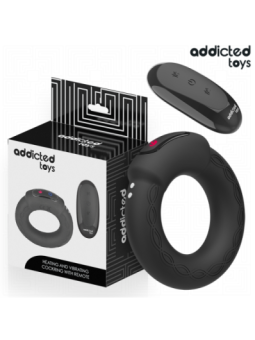 ADDICTED TOYS - ANNEAU PÉNITENTIAIRE VIBRANT À EFFET CHAUFFANT AVEC TÉLÉCOMMANDE