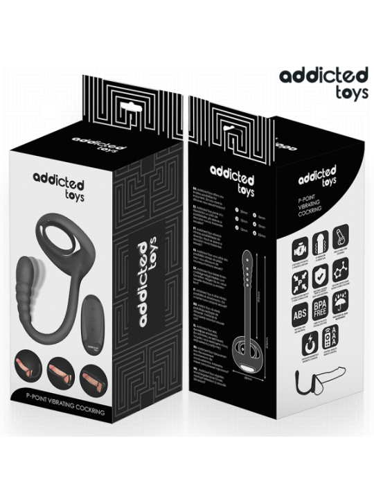 ADDICTED TOYS - ANNEAU PÉNITENTIAIRE VIBRANT POUR POINT P AVEC TÉLÉCOMMANDE