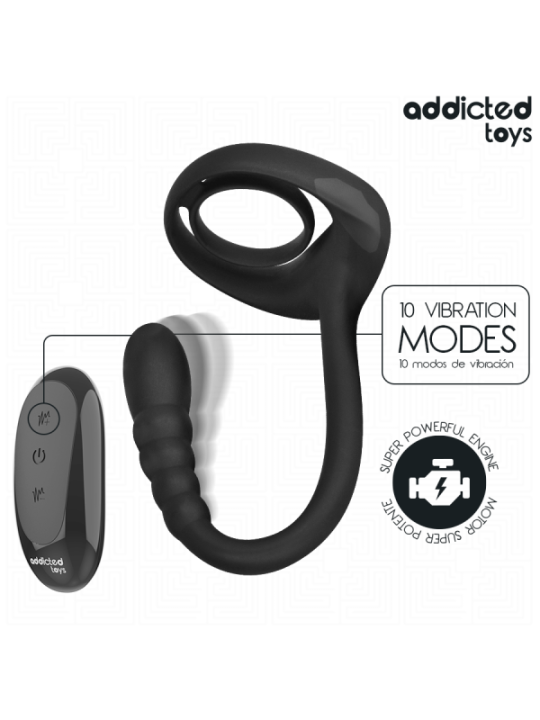ADDICTED TOYS - ANNEAU PÉNITENTIAIRE VIBRANT POUR POINT P AVEC TÉLÉCOMMANDE