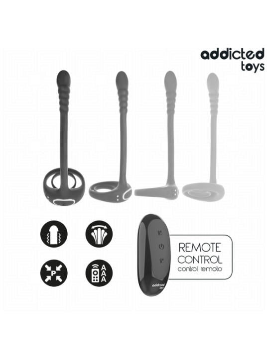 ADDICTED TOYS - ANNEAU PÉNITENTIAIRE VIBRANT POUR POINT P AVEC TÉLÉCOMMANDE