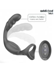 ADDICTED TOYS - ANNEAU PÉNIS PROSTATIQUE DOUBLE AVEC TÉLÉCOMMANDE