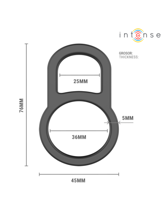 INTENSE - CONLETH ANNEAU PÉNIS DOUBLE RÉGLABLE MODÈLE 3
