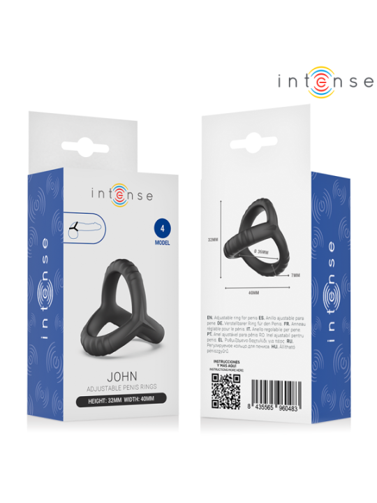 INTENSE - JOHN ANNEAU TRIPLE AJUSTABLE POUR LE PÉNIS MODÈLE 4