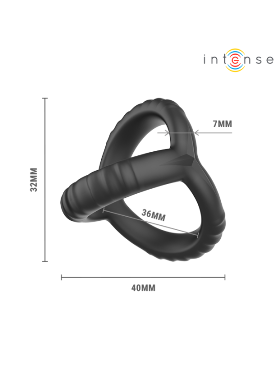 INTENSE - JOHN ANNEAU TRIPLE AJUSTABLE POUR LE PÉNIS MODÈLE 4