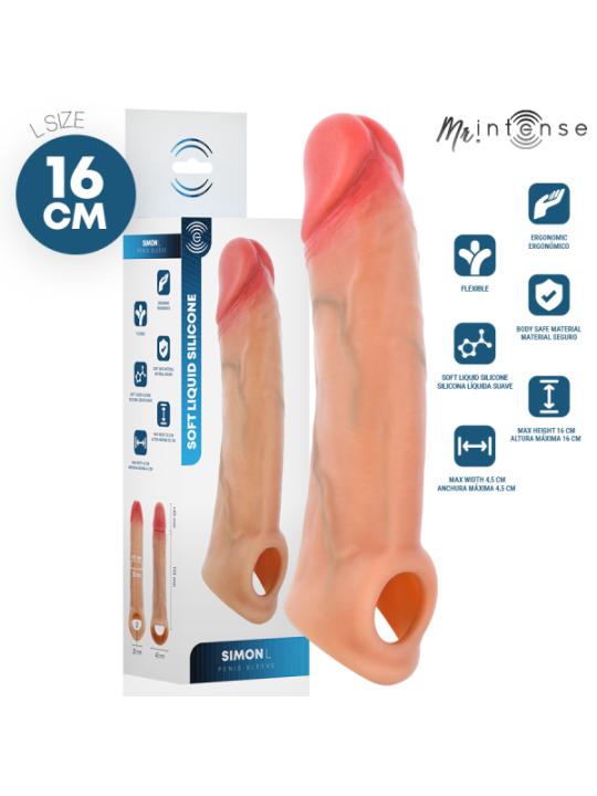 MR INTENSE - SIMON L PROTECTION PÉNALE EN SILICONE 16 CM -Ø- 4,5 CM