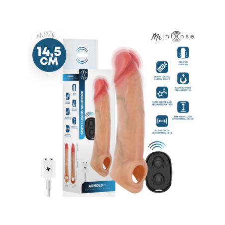 MR INTENSE - ARNOLD M VIBRATEUR MANCHON PÉNIS EN SILICONE AVEC TÉLÉCOMMANDE 14,5 CM -Ø- 4 CM