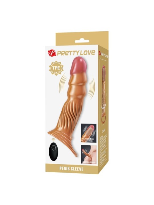 PRETTY LOVE - MANCHON PÉNIS TEXTURÉ AVEC VIBRATION ET TÉLÉCOMMANDE