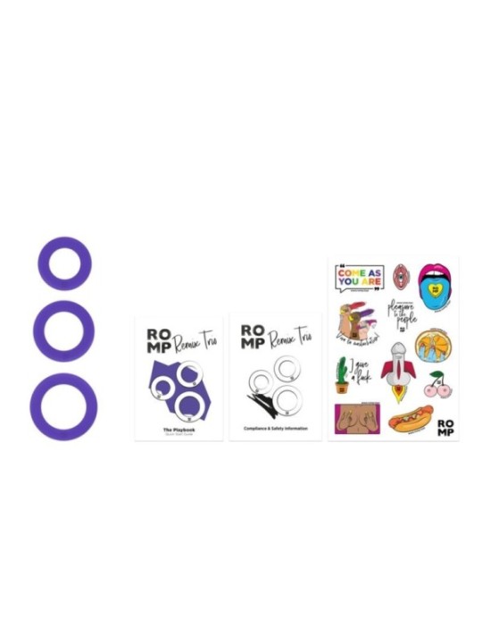 ROMP - REMIX TRIO ENSEMBLE DE 3 ANNEAUX PÉNIS EN SILICONE VIOLETTES