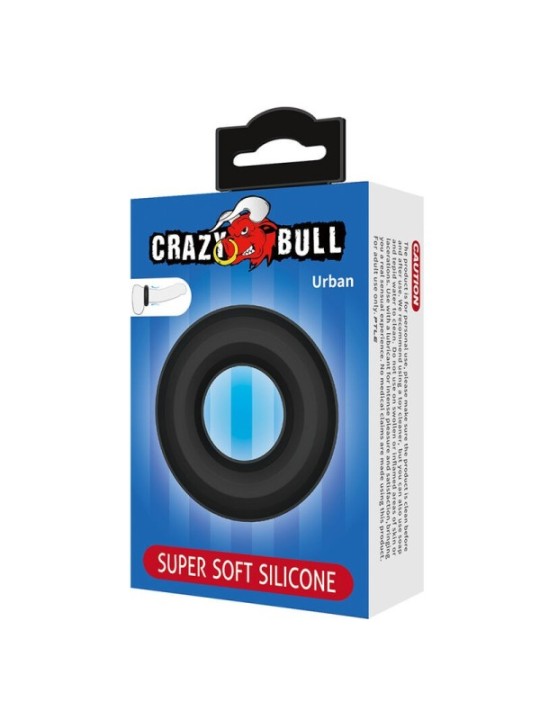 CRAZY BULL - ANNEAU PÉNAL URBAN EN SILICONE ULTRA DOUX NOIR