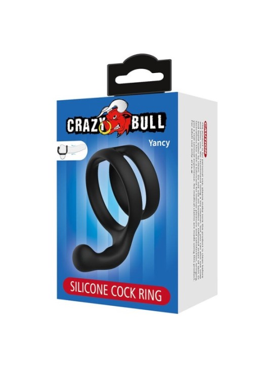 CRAZY BULL - YANCY DOUBLE ANNEAU DE PÉNIS ET DE TESTICULES NOIR