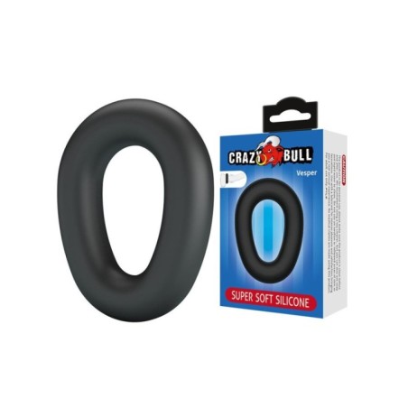 CRAZY BULL - VESPER ANNEAU PÉNAL EN SILICONE ULTRA DOUX NOIR