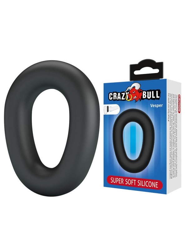 CRAZY BULL - VESPER ANNEAU PÉNAL EN SILICONE ULTRA DOUX NOIR