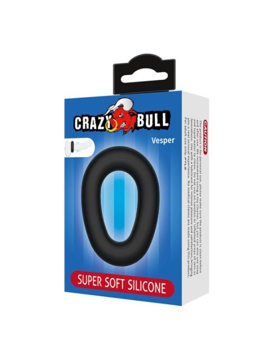 CRAZY BULL - VESPER ANNEAU PÉNAL EN SILICONE ULTRA DOUX NOIR