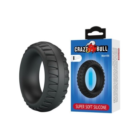 CRAZY BULL - MERRITT ANNEAU PÉNAL EN SILICONE TEXTURÉ NOIR