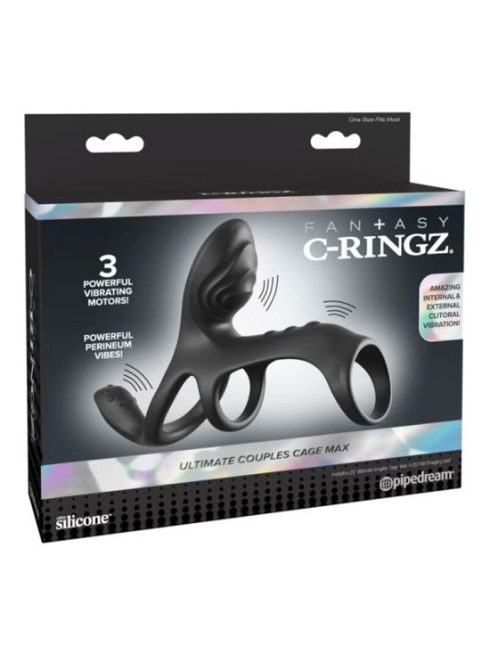 FANTASY C-RINGZ - ANNEAU PÉNIS VIBRANT MAX ULTIMATE COUPLES CAGE 19,5 CM