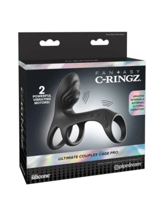 FANTASY C-RINGZ - ANNEAU PÉNIS VIBRANT ULTIMATE COUPLES CAGE PRO 19,5 CM