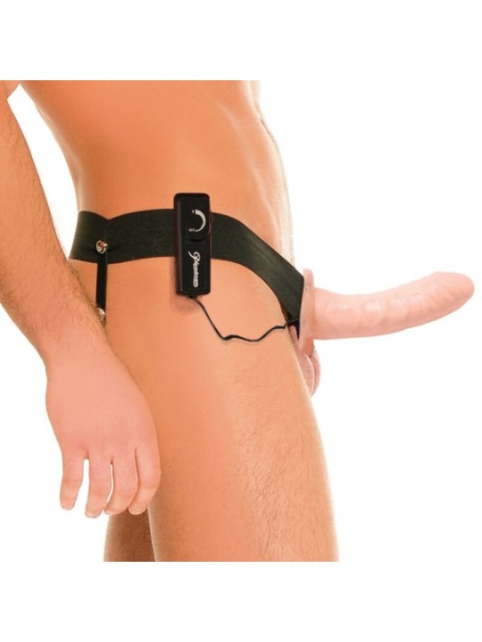 FETISH FANTASY SERIES - HARNAIS VIBRATEUR CREUX POUR LUI ET ELLE NATUREL 14CM