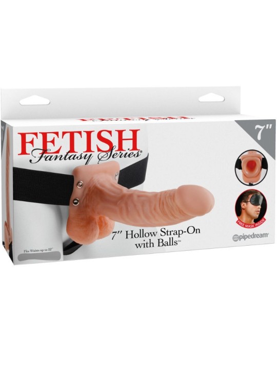 FETISH FANTASY SERIES - 7 STRAP-ON CREUX AVEC BILLES 17,8CM CHAIR