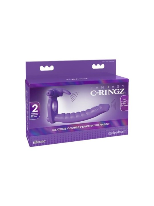 FANTASY C-RINGZ - SILICONE DOUBLE VIBRATOR RABBIT