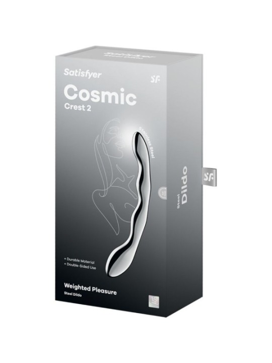 SATISFYER - COSMIC CREST 2 GODEMICHET DOUBLE EN ACIER INOXYDABLE