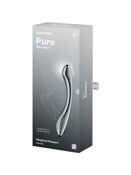 SATISFYER - PURE GRAVITY 1 GODEMICHET DOUBLE EXTRÉMITÉ EN ACIER INOXYDABLE