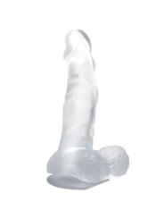 BAILE - GODE RÉALISTE AVEC VENTOUSE ET TESTICULES 16.7 CM TRANSPARENT